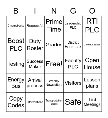 Handbook Bingo Card