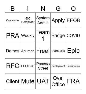 EOP Demo Bingo Card
