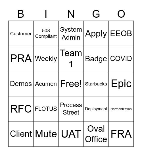EOP Demo Bingo Card