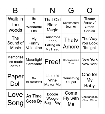 Hits of the forties and Beyondntitled Bingo Card