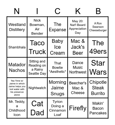 Birthday-Brother Bingo Card