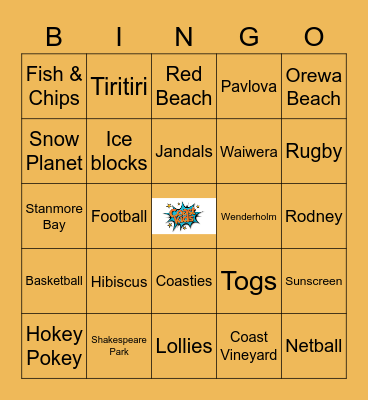 Coast Life Bingo Card