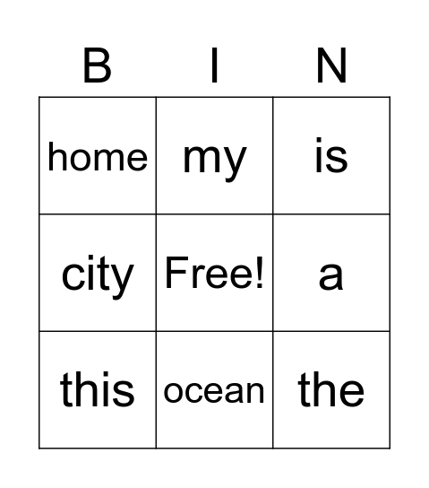 PCI Words Bingo Card