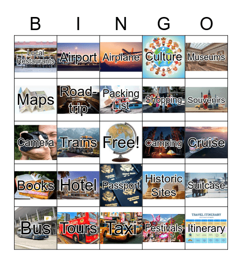 Vacation Bingo Card