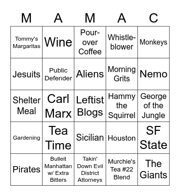 Mama Cannata Birthday Bingo Card