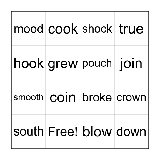 O vowels 2222222222 Bingo Card