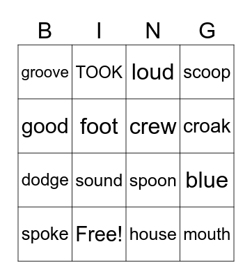 O VOWELS 44444444 Bingo Card
