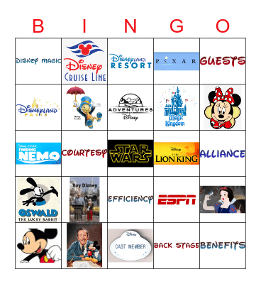 Disney Magic! Bingo Card