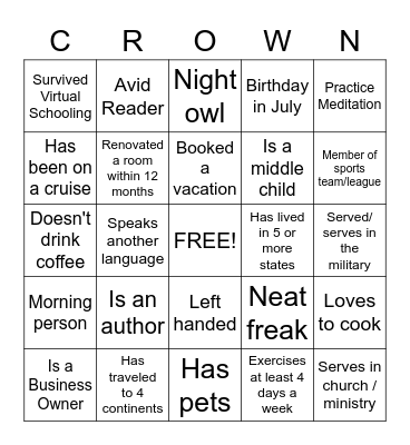 Getting to Know Our Queens! Bingo Card