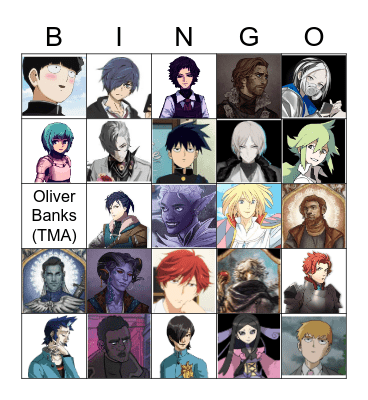 Favorite Character Bingo Card