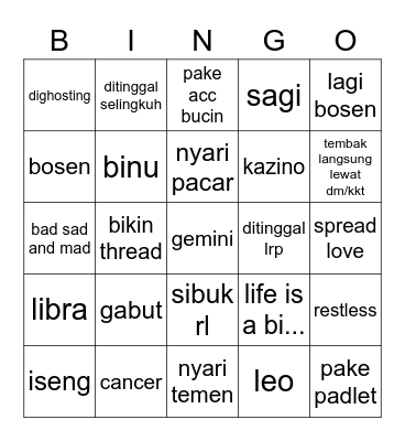 YUJIN Bingo Card