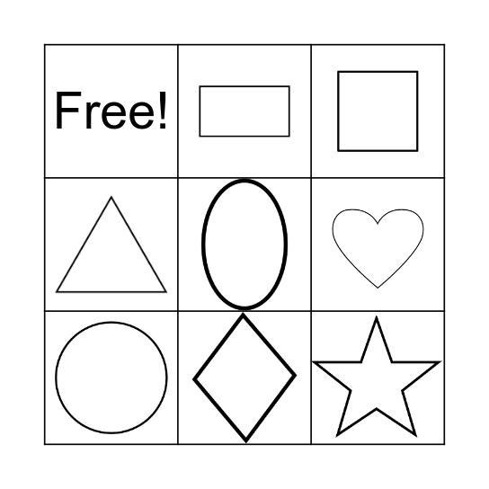 Shapes Bingo Card