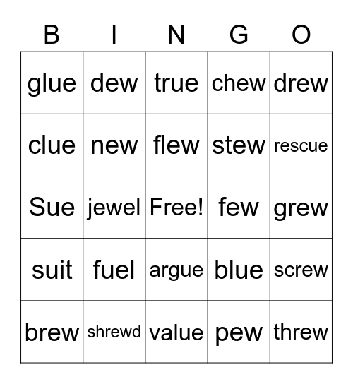 Sound Review BINGO Card