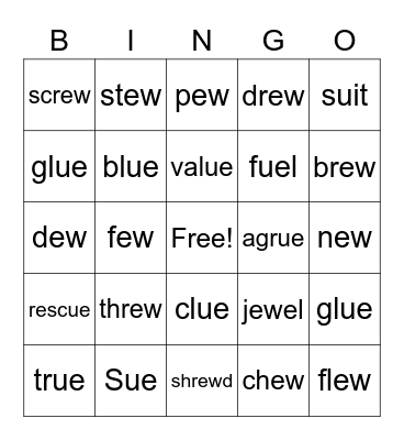 Sound Review BINGO Card