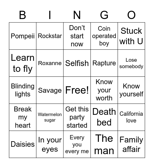 CHILL BINGO Card