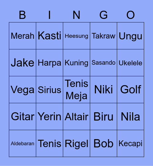 Canyol's Bingo Card