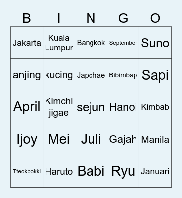 Ijoy yeppo Bingo Card