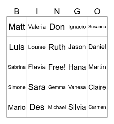Human Bingo! Bingo Card
