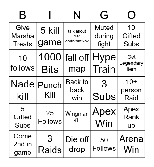Nick3leo's Apex Bingo Card
