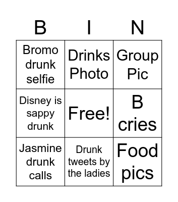 Ladies night Bingo Card