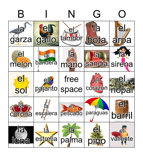 Loteria Mi Pueblito Bingo Card