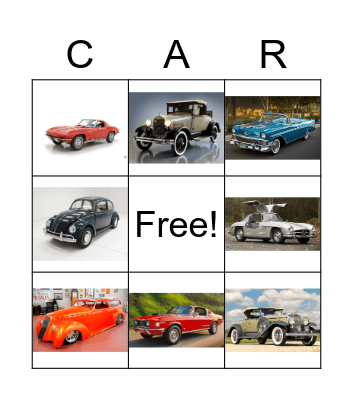 Classic Cars Bingo Card