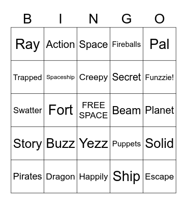 Fly Guy and the Alienzz Bingo Card