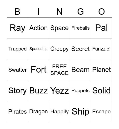 Fly Guy and the Alienzz Bingo Card