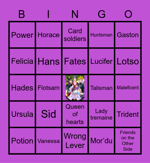 Disney Villains Bingo Card