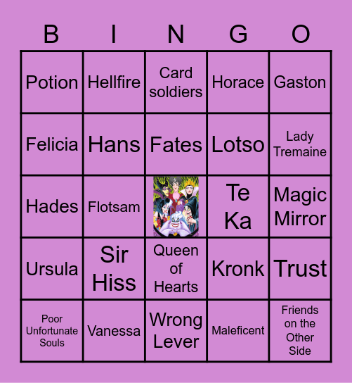 Disney Villains Bingo Card