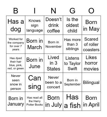 Floco Bingo Card