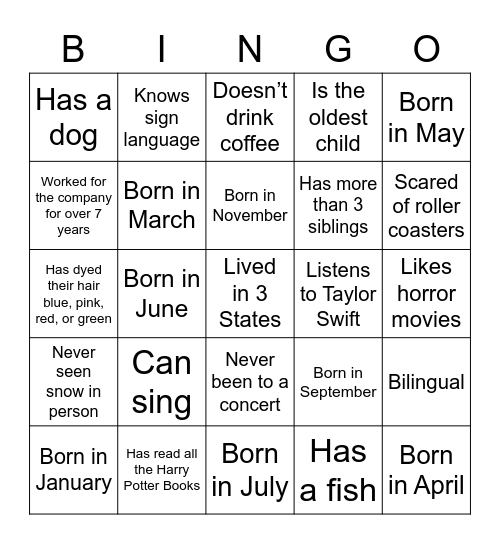 Floco Bingo Card