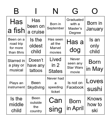 Floco Bingo Card
