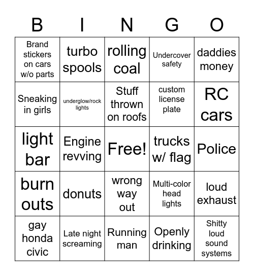 UNOH 5 Bingo Card