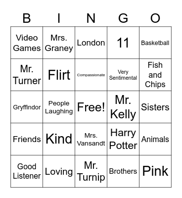 Getting to Know You Bingo Card