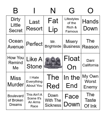 Skinny Jeans and Eyeliner Bingo Card