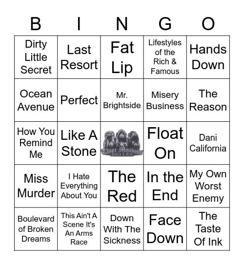 Skinny Jeans and Eyeliner Bingo Card