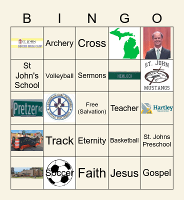 St. John's Lutheran Church & School: Bingo Card