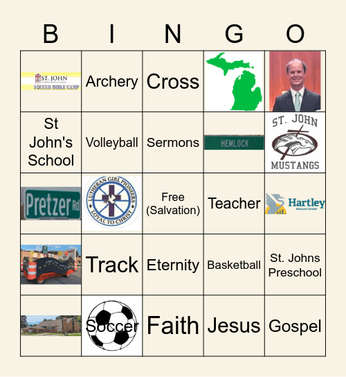 St. John's Lutheran Church & School: Bingo Card