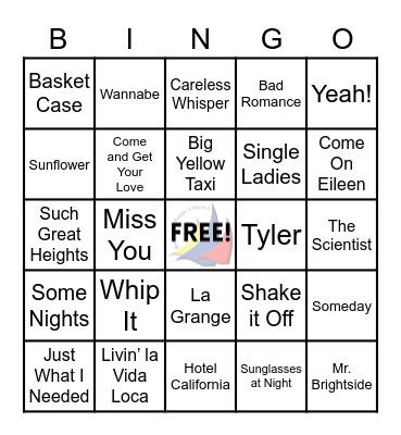Audio Bingo - Song Intros Bingo Card