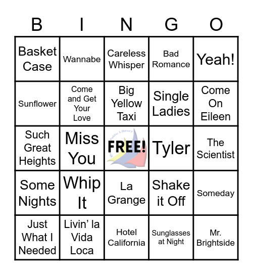 Audio Bingo - Song Intros Bingo Card