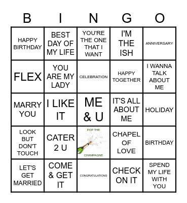 TIME TO CELEBRATE Bingo Card