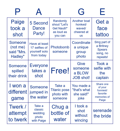 Mrs. Hadley's Bachelorette Bingo Card