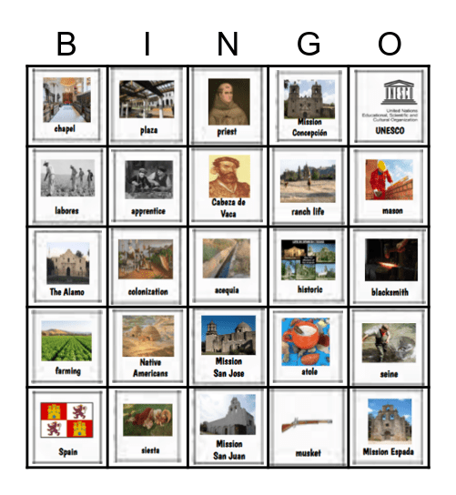 Missions Bingo Card