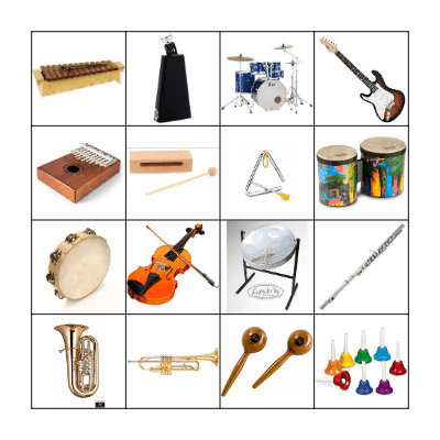 Music Instrument Bingo! Bingo Card