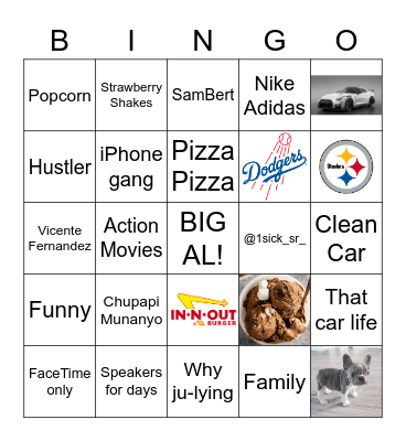 Albert Bingo Card
