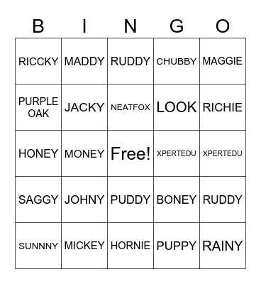 BINGO MAGIC Bingo Card