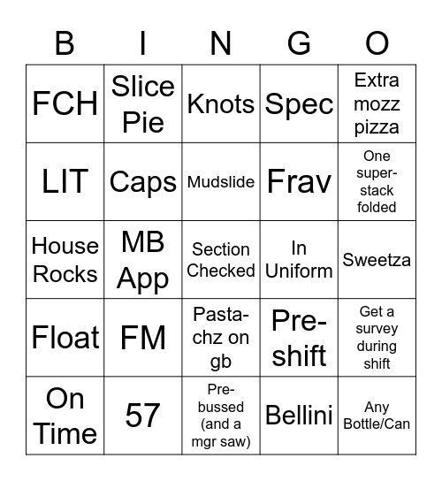 Bingo Bussin' Bingo Card