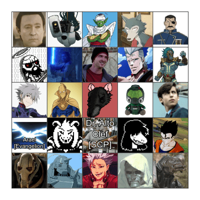 Favorite Character Bingo Card