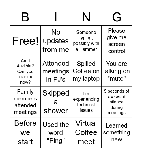 ITG BINGO Card
